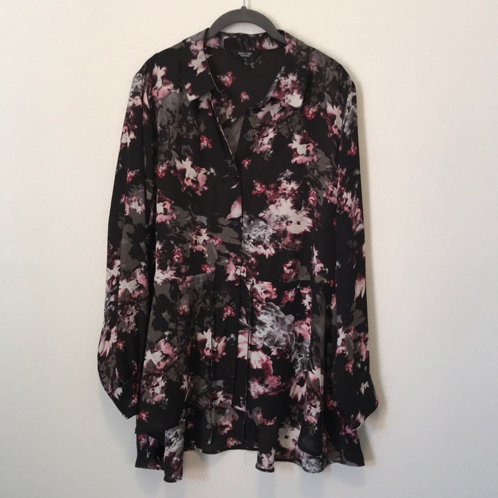 Simply Vera tunic length top long sleeve xl